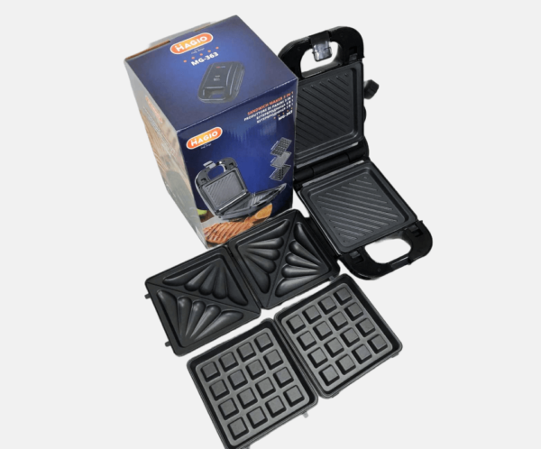 Мультимейкер (бутербродниця-вафельниця-гриль) Magio MG-363, Бутербродниця 4в1, Сендвічниця, Мультимейкер